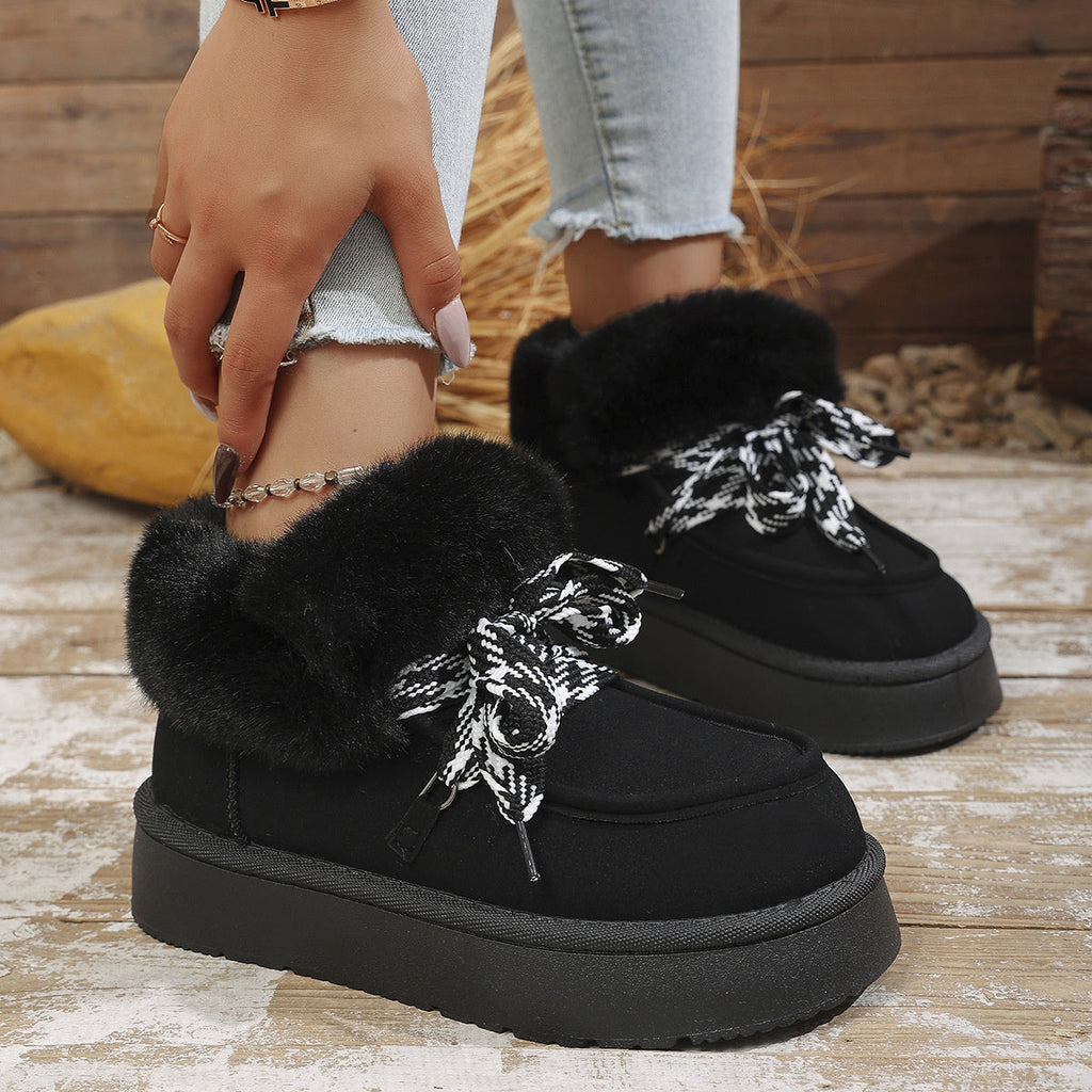 Plush Faux Fur Lined Platform Boots