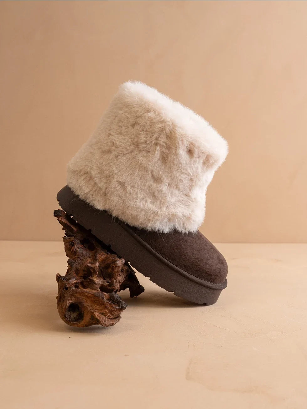 Fur Cuff Platform Ankle Boots - Oasis Society