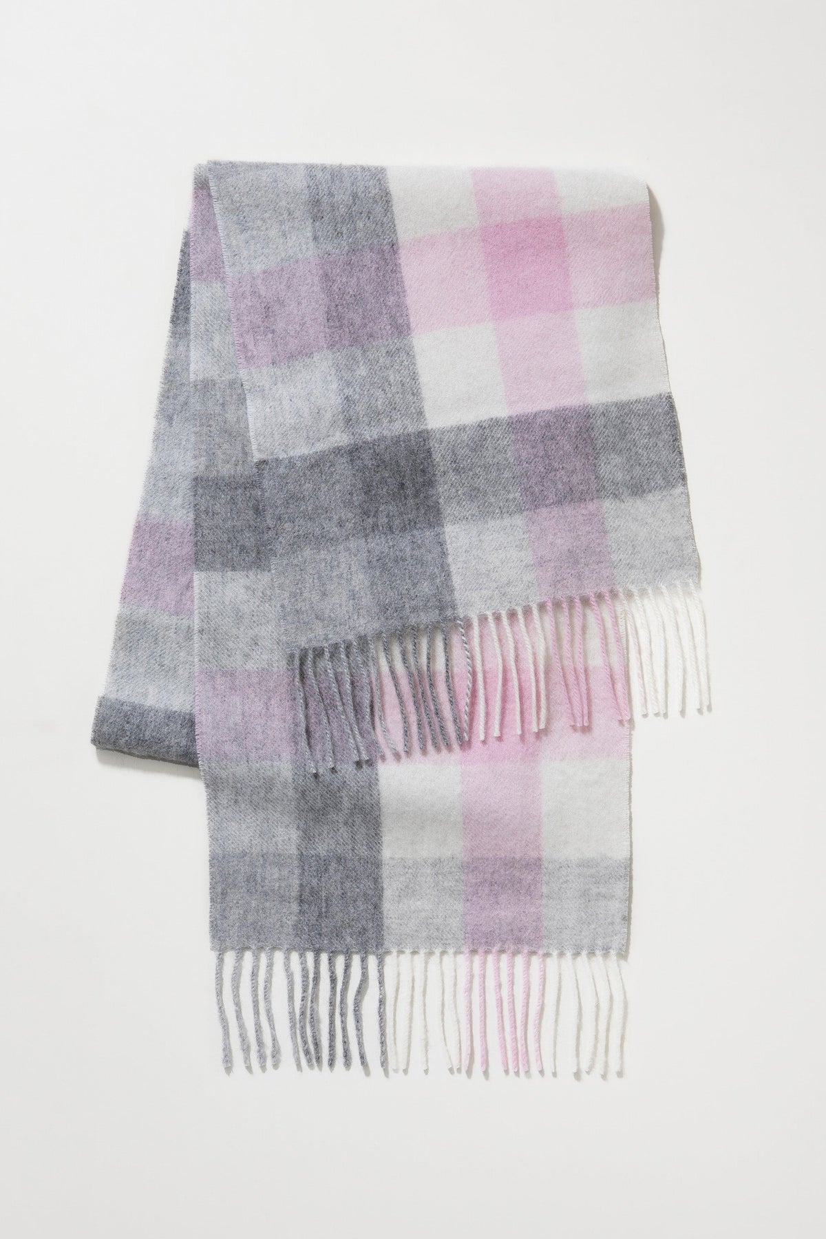 5 Square Check Lambswool Scarf - Cherub