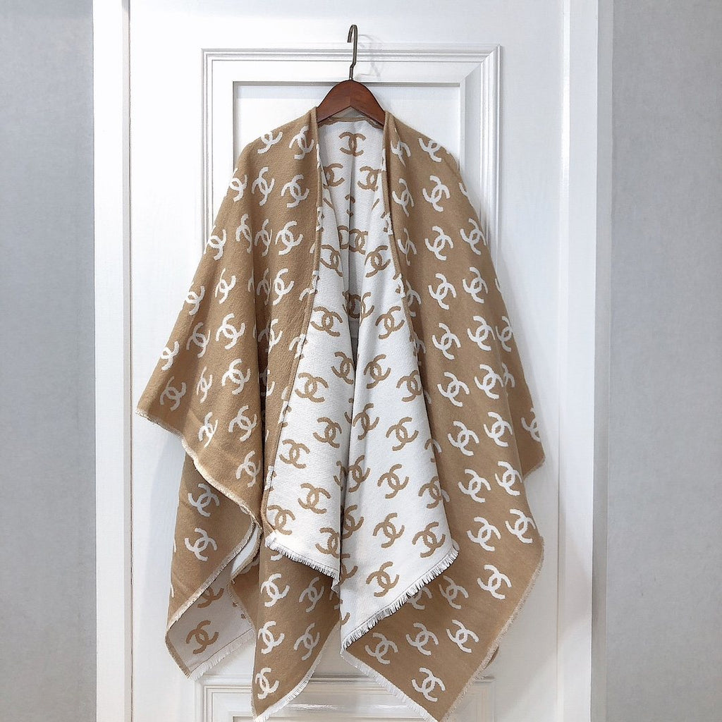 Chanel Fringed Monogram Shawl